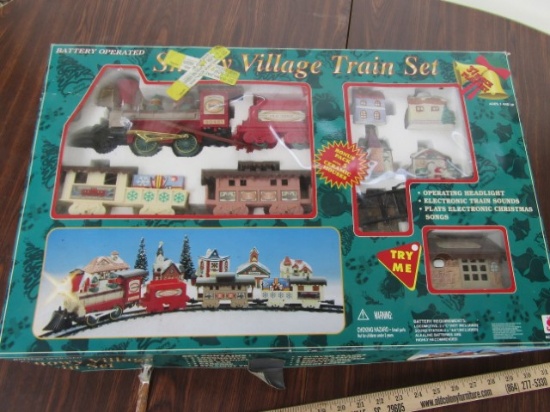 Gently Used Snowy Village Train Set