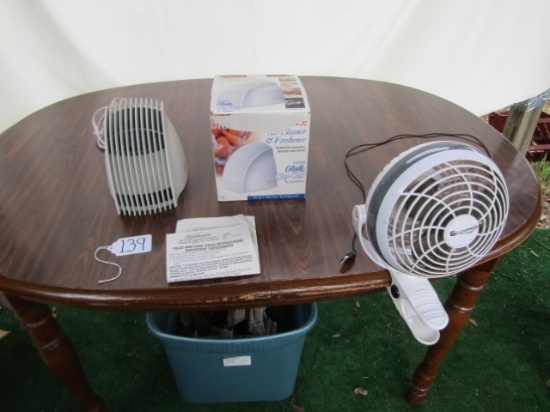 Sunbeam Air Cleaner And Freshener And A Small Clip On Fan