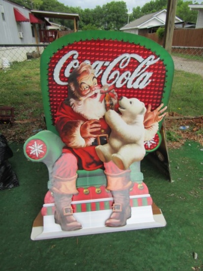 2006 Coca Cola Advertising Santa Claus And Polar Bear Cardboard Cutout   (LOCAL PICK UP ONLY)
