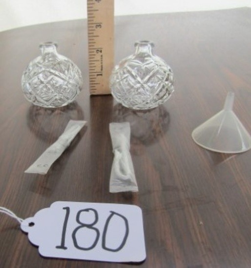 2 Never Used Lamplighter Farms Oils Lamps W/ Wicks And Funnel