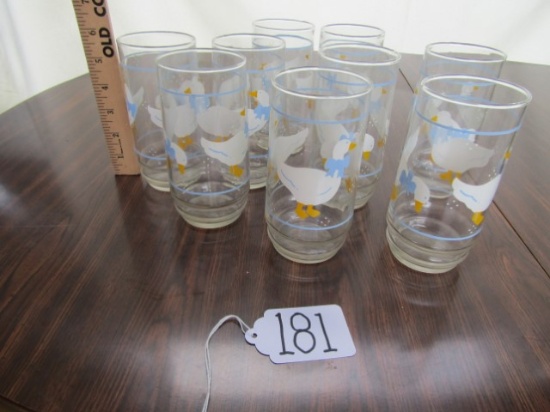 Lot Of 9 Goose Themed Glasses