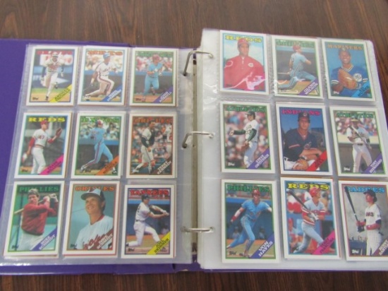 Notebook Filled W/ Over 900 Baseball Trading Cards From 1985-1988