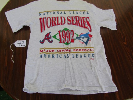 Vtg 1992 Atlanta Braves T - Shirt Commemorating The 1992 World Series