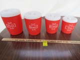 Vtg 1970s Hard Plastic Canister Set