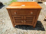 Vtg Solid Wood Night Stand W/ Drawer And Under Cabinet  (LOCAL PICK UP ONLY)