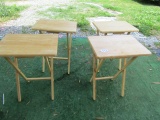 Set Of 4 Solid Wood Fold Out T V Tables   (LOCAL PICK UP ONLY)