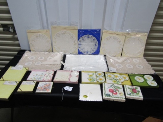 Large Lot Of N I B Place Mats, Doilies And Coasters