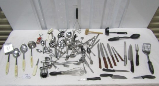 Large Lot Of Silverware And Kitchen Utensills