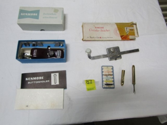Vtg Kenmore Buttonholer Attachment W/ Box, Instructions And Accessories,