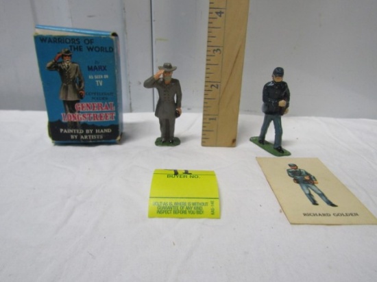 2 Vtg Marx " Warriors Of The World " Hand Painted Soldiers