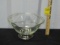 Very Nice Thick Glass W/ Silver Plated Base Salad Bowl