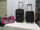 2 Rolling Suitcases W/ Telescopic Handles And A Carry Bag (LOCAL PICK UP ONLY)
