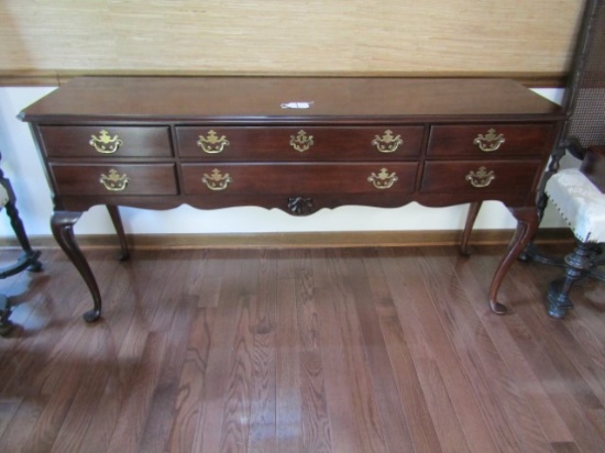Beautiful Drexel Solid Cherry Wood 6 Drawer Sofa / Entry Table (LOCAL PICK UP ONLY)