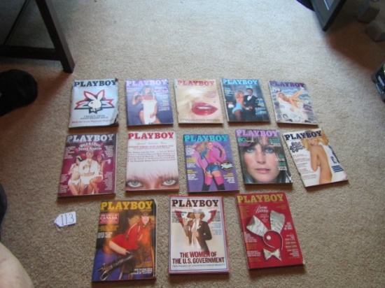 13 Vtg Playboy Magazines From 1979 And 1980
