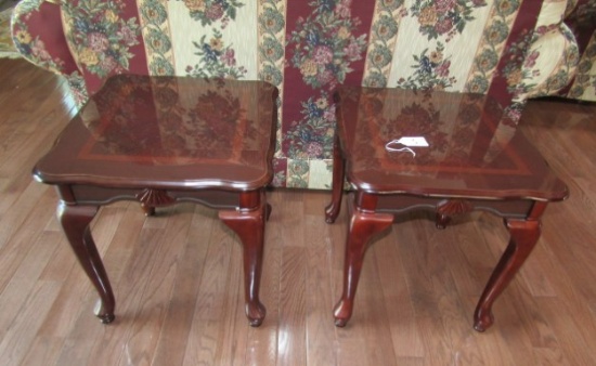 Matching Set Of Solid Cherry Wood End Tables (LOCAL PICK UP ONLY)