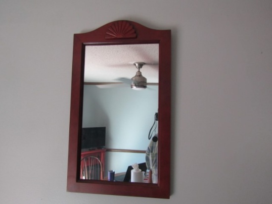 Wall Mirror In Solid Cherry Frame (LOCAL PICK UP ONLY)