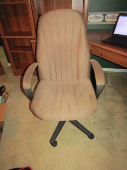 Fabric Covered Rolling Office Chair W/ Arms  (LOCAL PICK UP ONLY)