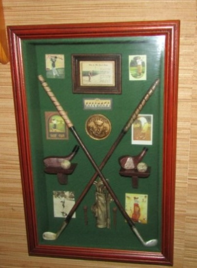 Wood And Glass Golf Shadow Box (LOCAL PICK UP ONLY)