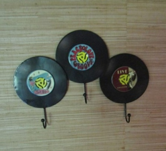 Metal Hat / Coat Rack Made In The Likeness Of 45 R P M Records (LOCAL PICK UP ONLY)