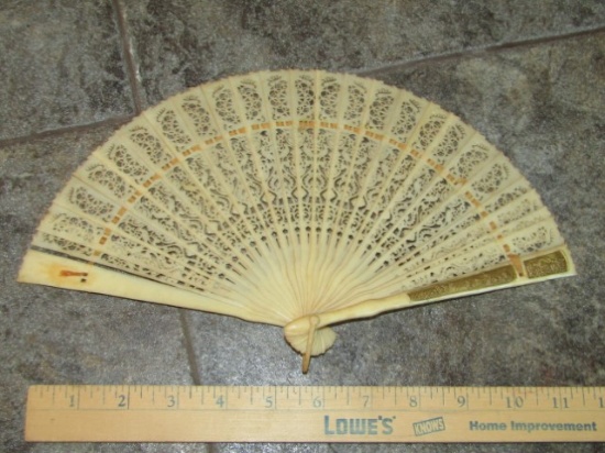Antique Faux Ivory Hand Fan