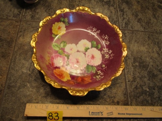 Antique 1890-1920 L S And S Limoges France Porcelain Serving Bowl