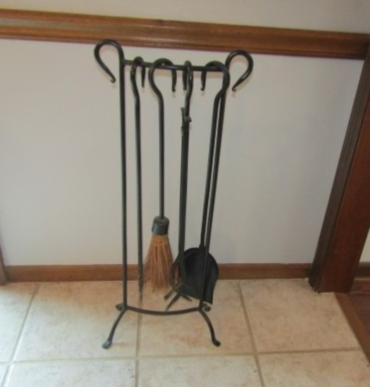 Gently Used 5 Piece Wrought Iron Fireplace Set (LOCAL PICK UP ONLY)