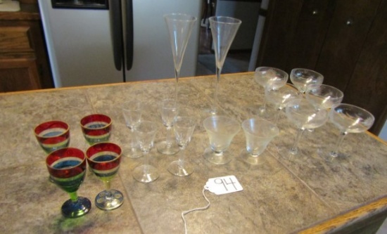 Nice Lot Of Crystal And Glass Bar Glasses (LOCAL PICK UP ONLY)