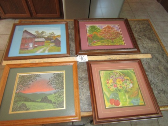 Lot Of 4 Framed And Matted Prints (LOCAL PICK UP ONLY)