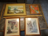 Lot Of 4 Framed Prints (LOCAL PICK UP ONLY)