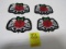4 Biker Rose And Skulls Patches