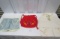 2 Vtg Aprons And A Canvas Cookout Apron