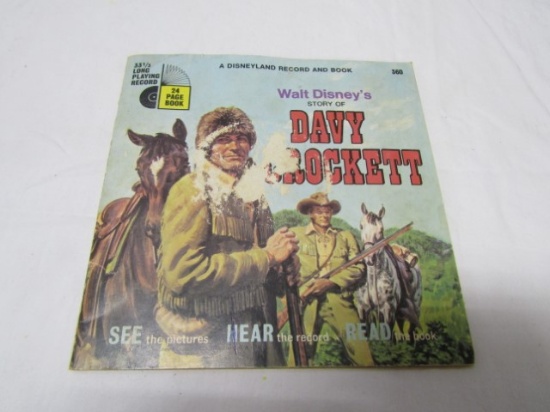 Vtg 1971 Walt Disney?S Story Of Davy Crockett Vinyl Record And Book