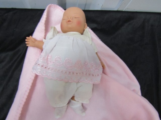 Musical Soft Vinyl Doll By Lissi Batz W/ Blanket