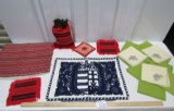 Lot Of Handmade African Cloth Napkins, Pillow Cases, Draw String Top Bag And