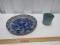 Sugned Pottery Plate And Signed Pottery Cup