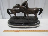 Beautiful Bronze Art Sculpture On A Solid Marble Base Signed G. Mancini (NO SHIPPING)