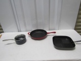 The Mulino 1 Quart Pot W/ Glass Lid; Modern Cast Iron Skillet And Grilling Pan