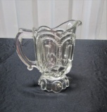 Vtg L. E. Smith Clear Glass Moon And Stars Pattern Milk Pitcher