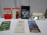 Foreign Language Books, 4 Lessons On 2 Cassettes Of Spanish And Vtg Maps