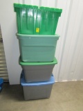4 Larger Storage Tubs W/ Lids  (NO SHIPPING)