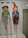 2 Scarecrows On Bamboo Poles  (NO SHIPPING)