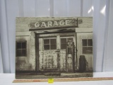 Garage Picture Photocopy On Canvas W/ Wood Framing