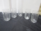 Set Of 5 Clear Glass Coca Cola Glasses