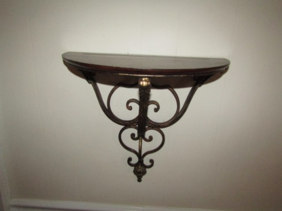 Cast Iron W/ Wood Top Wall Shelf (Local Pick Up Only)