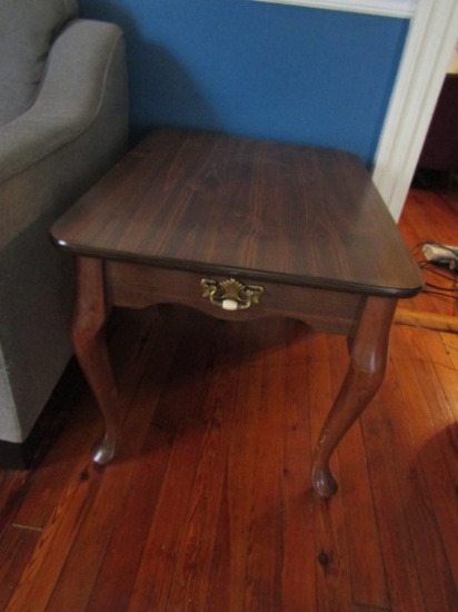 Vtg Wood End Table W/ Faux Drawer (Local Pick Up Only)