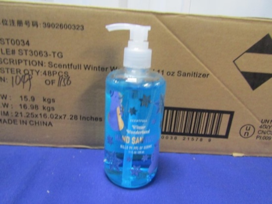 N I B Case Of 48 Scentful "Winter Wonderland" 11 OZ Bottles Of Hand Sanitizer (LOCAL PICK UP ONLY)