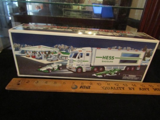 N I B And Vtg 2003 Hess Toy Truck And 2 Race Cars