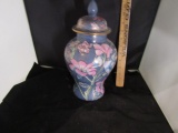 Vtg Porcelain Oriental Ginger Jar