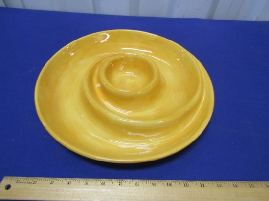 Hand Painted Chip And Dip Spiral Server By Corsica