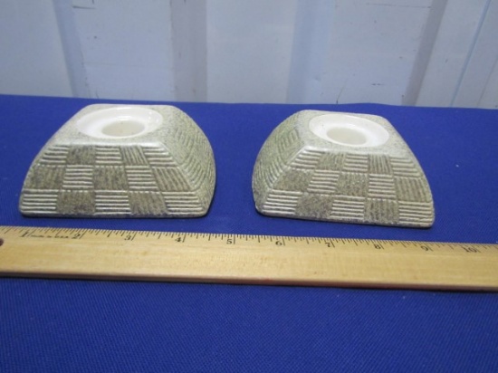 Matching Pair Of Shawnee " Elegance " Tapered Candle Holders
